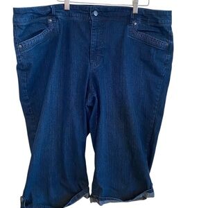Gloria Vanderbilt Blue Denim Capri Pants 18 W